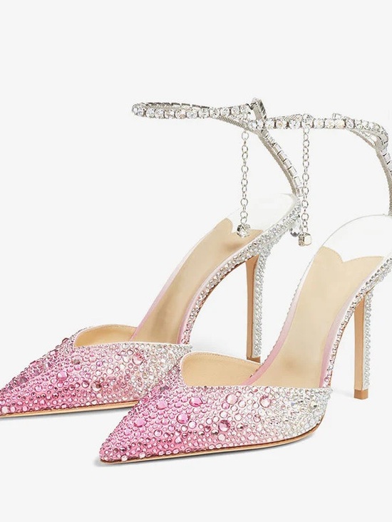 Jimmy Choo Shoes - Jimmy Choo Saeda Pumps Pink Rhinestones